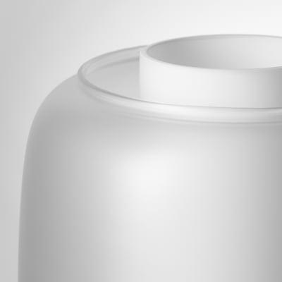 SYMFONISK Lampenschirm: weißes, rundes, mattiertes Glas.