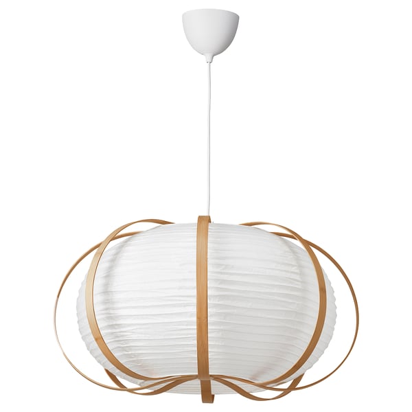 TAGGTOFS / HAVSDJUP Hängeleuchte, weiß Bambus, 67 cm
