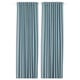 Option: Zwei einfarbige blaue Vorhänge hängen nebeneinander. Schlichtes, elegantes Design mit Rutentaschenoberseite. Ideal für Privatsphäre und Lichtsteuerung.