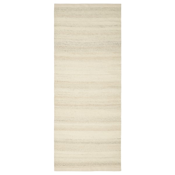 TIDTABELL Teppich: beige melange, Wolloberfläche, Rückseite aus Baumwolle, rechteckiges, schlichtes Design.