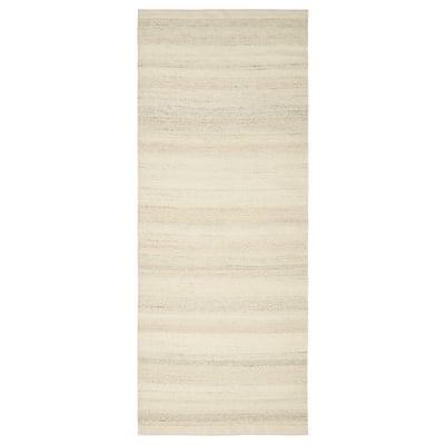 TIDTABELL Teppich: beige melange, Wolloberfläche, Rückseite aus Baumwolle, rechteckiges, schlichtes Design.