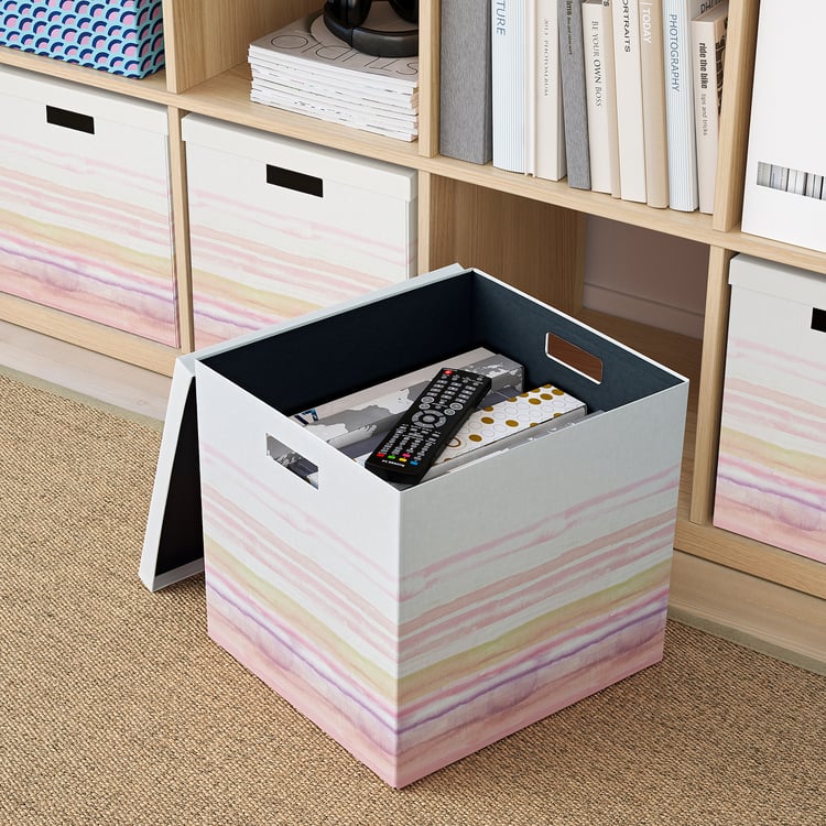 TJENA Kasten mit Deckel, gestreift/rosa, 32x35x32 cm - IKEA Österreich