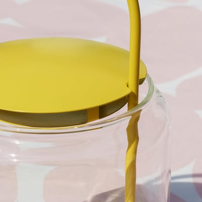 TOFSAND Laterne für Teelicht innen/außen, gelb, 21 cm