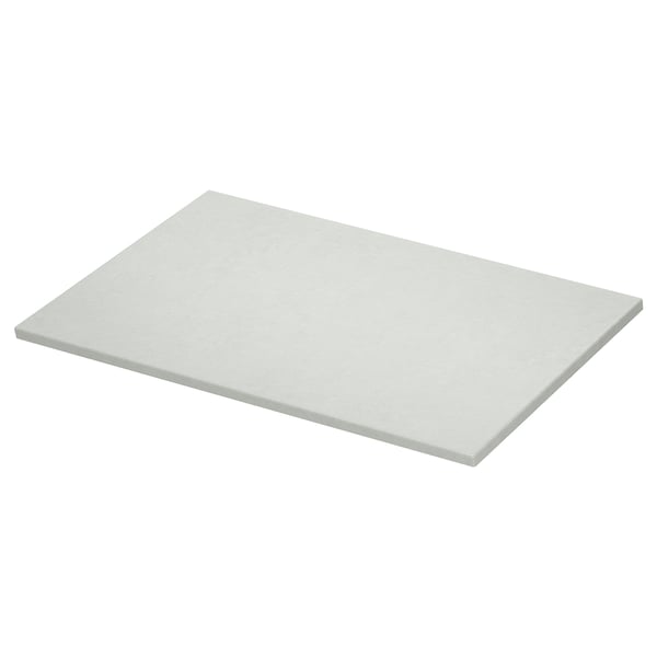 Weiße rechteckige Tischplatte, glatte Oberfläche. Modernes, schlichtes Design.