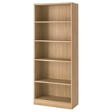 TONSTAD Bücherregal aus heller Eiche, 5 Regale, rechteckig, modernes Design.