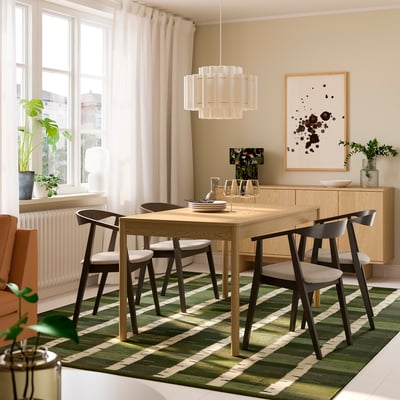 TONSTAD / STOCKHOLM Tisch und 4 Stühle, Eichenfurnier/Eschenfurnier dunkelbraun Tresund, 150x80 cm