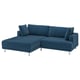 UPPÅKRA 3er-Sitzelement, mit Récamiere links/Samsala dunkelblau