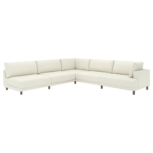 UPPÅKRA Modulecksofa 6-sitzig, ohne Abschluss links/Axvall elfenbeinweiß