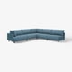 UPPÅKRA türkisfarbenes L-förmiges Sofa, modern und bequem, mit tiefen Kissen und Holzbeinen.