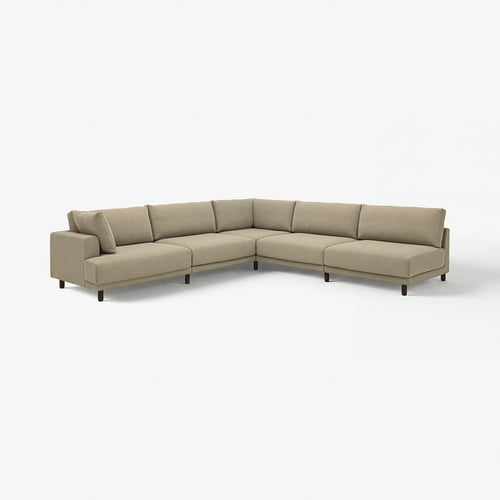 UPPÅKRA Ecksofa, beige, weicher Stoff, L-förmiges Design, bequeme Kissen.