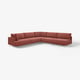 UPPÅKRA rotes L-förmiges Sofa, modernes Design, bequem und luftig, Chrombeine.