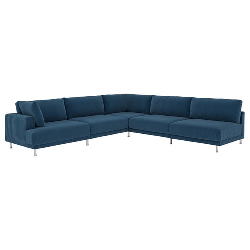 UPPÅKRA Modulecksofa 6-sitzig, ohne Abschluss rechts/Samsala dunkelblau