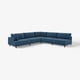 UPPÅKRA blaues Ecksofa, modernes Design, bequeme Sitzgelegenheiten, Holzbeine.