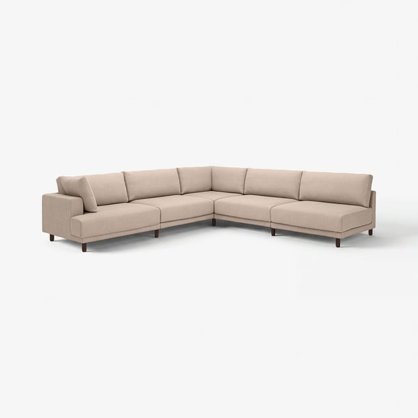 UPPÅKRA Ecksofa, beige. Modernes Design mit weichen Polstern, Holzbeinen und umweltfreundlichen Materialien.