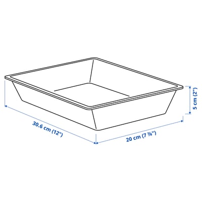 UPPDATERA Utensilienablage aus weißem Kunststoff, rechteckig, abgerundete Ecken, schlichtes Design.