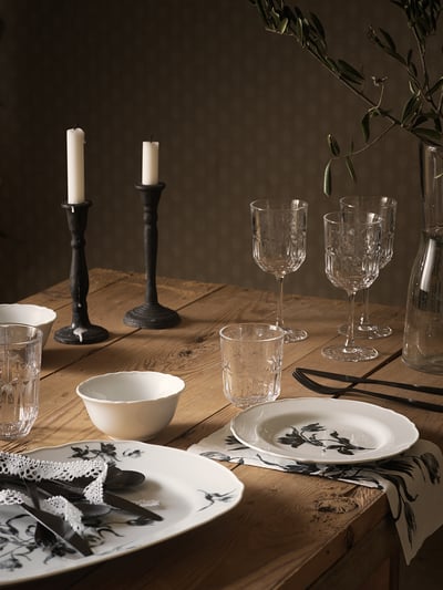 UPPLAGA Servierplatte - weiß/gemustert - IKEA Österreich