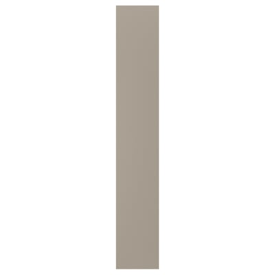 UPPLÖV beige Küchenabdeckplatte, schlank, rechteckig, recyceltes Holz und Kunststofffolie.