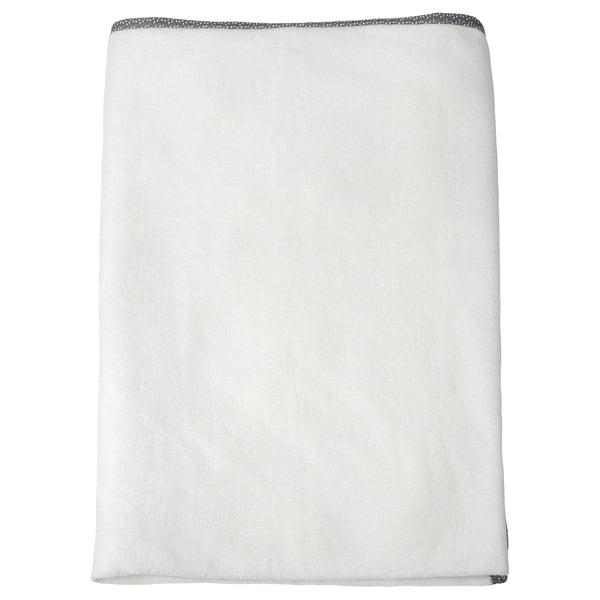 VÄDRA weißer Babymattenbezug, weiches Frottee, recycelte Materialien, Rechteck, schlichtes Design.