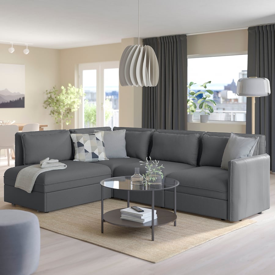 VALLENTUNA Modulecksofa 3-sitzig mit Bettsofa - mit Stauraum/Kelinge