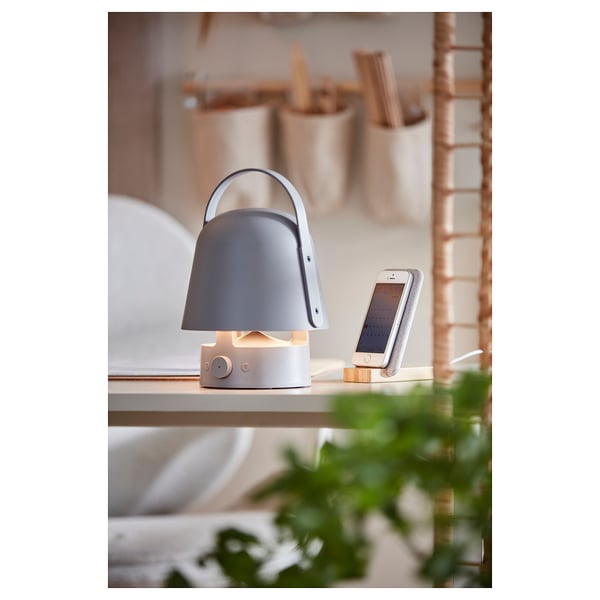 VAPPEBY Leuchte m Bluetooth-Lautsprecher, für draußen/grau