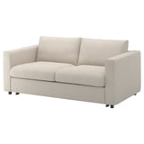 Das hellbeige Schlafsofa VIMLE mit minimalistischem Design. Dieses vielseitige Stück bietet Sektionskomfort und lässt sich leicht in ein Bett verwandeln.