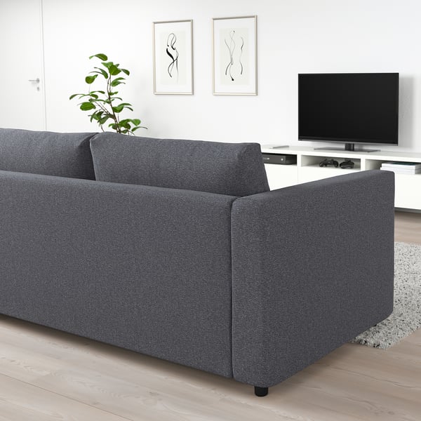 Graues Schlafsofa VIMLE im modernen Wohnbereich.