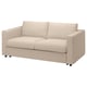 VIMLE beiges Schlafsofa, minimalistisches Design mit bequemen Kissen.