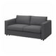 VIMLE graues 2-Sitzer-Schlafsofa. Modernes, minimalistisches Design mit klaren Linien. Weicher Stoffbezug und abnehmbare Kissen.