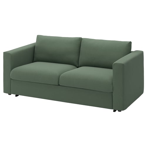 VIMLE 2er-Bettsofa, Knäbäck graugrün