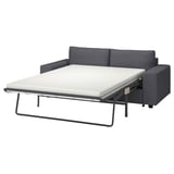 dunkelgraues Schlafsofa VIMLE; Modernes, wandelbares Design mit dicker Matratze.
