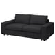Dunkelgraues VIMLE-Sofa, modernes minimalistisches Design, weicher Stoff, bequemer, umwandelbarer Schlafwagen.