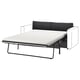 Schwarzes VIMLE Schlafsofa mit Metallbeinen, vollständig ausgezogen zu einem Bett.