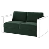 Ein dunkelgrünes 2-Sitzer-Schlafsofa VIMLE mit schlanken, modernen Linien und bequemen Kissen.
