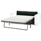 Option: Ein modernes smaragdgrünes Schlafsofa mit Metallrahmen und Schaumstoffmatratze, perfekt für kleine Räume.