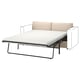 Option: VIMLE beige Schlafsofa, modernes, minimalistisches Design, zum Schlafen umwandelbar, hellbraune Polsterung.