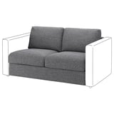 VIMLE 2-Sitzer-Schlafsofa in Grau mit Armlehnen, rechteckige Form, schlichtes Design.