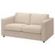 Option: VIMLE beige Sofa: modernes, minimalistisches Design mit weichen Kissen, perfekt für gemütliche Sitzgelegenheiten.