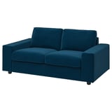 VIMLE Sofa aus blauem Samt - 2-Sitzer, modern, geschwungen, 10 Jahre Garantie