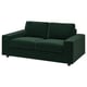 Option: Dunkelgrünes VIMLE Sofa mit modernem Design, Polyesterkissen, Holz- und Metallrahmen.