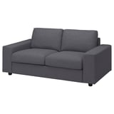 VIMLE Sofa, grau, modernes minimalistisches Design, rechteckige Form, stoffbezogen, zwei Kissen.