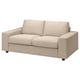 Option: VIMLE Sofa: beige, modernes Design mit hoher Rückenlehne, weichen Kissen, strapazierfähigem Stoff.