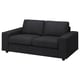 Option: Schwarzes VIMLE Sofa, modernes minimalistisches Design mit weichen Kissen, robuster Rahmen.