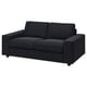 VIMLE 2-Sitzer-Sofa: dunkelgraues, modernes, schlankes Design mit abnehmbaren Kissen, perfekt für gemütliche Sitzgelegenheiten.