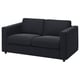 Option: Schwarzes VIMLE Sofa, modernes minimalistisches Design, dunkler Stoff, bequeme Kissen.