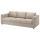 Ein beiges VIMLE-Sofa mit Kissen aus Polyester und Baumwolle, rechteckig in der Form.