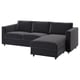 VIMLE Sektionssofa in Dunkelgrau mit Chaiselongue. Modernes Design, Samtpolsterung, vielseitiges Layout.