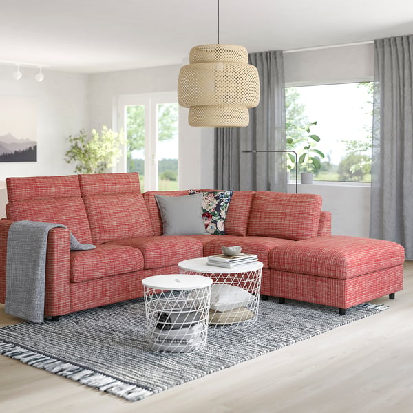VIMLE Ecksofa 4-sitzig - ohne Abschluss mit Nackenkissen, Dalstorp bunt - IKEA Österreich