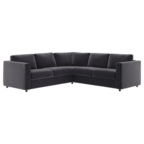 VIMLE dunkelgraues modulares Sektionssofa, modernes Design.