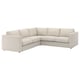 Hellbeiges VIMLE Ecksofa, modernes Design, aus recyceltem Polyester.