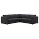 Option: Dunkelgraues VIMLE Sektionssofa, modernes minimalistisches Design, L-Form, stoffbezogen.